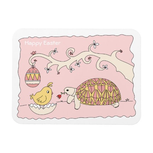 カスタマイズ可能なカメのイースターマグネット マグネット (横)