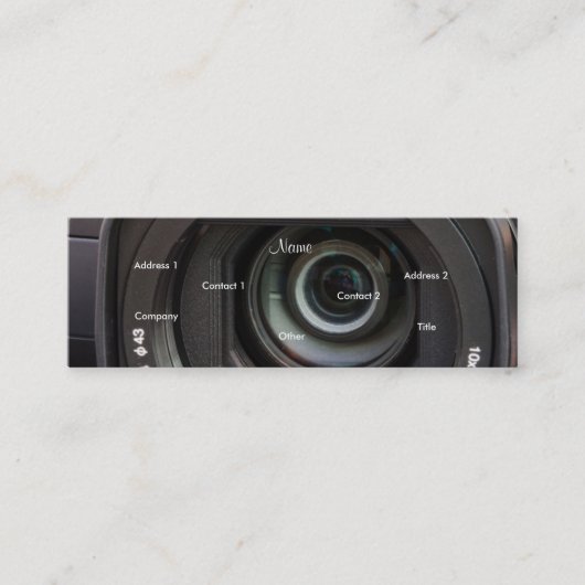 カスタマイズ可能なカメラマンのプロフィールカード- スキニー名刺 (正面)