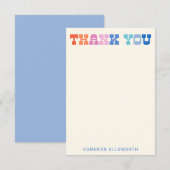 カスタマイズ可能なカラフルでおしゃれな西洋風タイポグラフィー サンキューカード (正面/裏面)