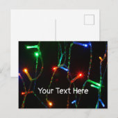 カスタマイズ可能なカラフルなクリスマス ライト ポストカード (正面/裏面)