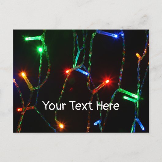 カスタマイズ可能なカラフルなクリスマス ライト ポストカード (正面)