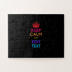 カスタマイズ可能なカラフルなKEEP CALM ANDのテキスト ジグソーパズル