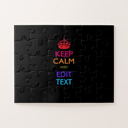 カスタマイズ可能なカラフルなKEEP CALM ANDのテキスト ジグソーパズル (横)