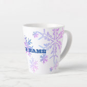 カスタマイズ可能なカラフルスノーフレーク カフェラテマグ (右アングル)