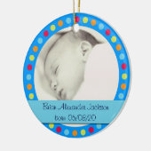 カスタマイズ可能なカラフルドット写真フレームオーナメント セラミックオーナメント (左)