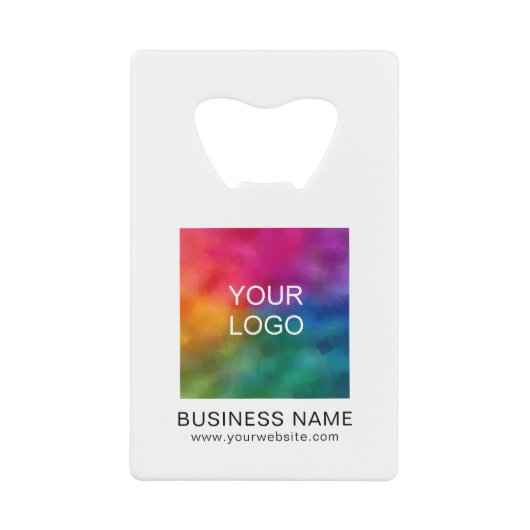 カスタマイズ可能なカラーおよび文字ビジネスロゴテンプレート クレジットカード栓抜き (正面)