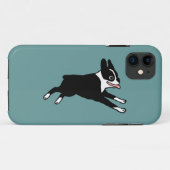 カスタマイズ可能なカラーの走るボストンテリア Case-Mate iPhoneケース (裏面(横))