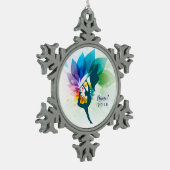 カスタマイズ可能なカラーガードの雪片のオーナメント スノーフレークピューターオーナメント (左)