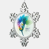 カスタマイズ可能なカラーガードの雪片のオーナメント スノーフレークピューターオーナメント (右)