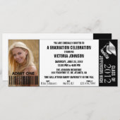 カスタマイズ可能なカラー卒業入学チケット 招待状 (正面/裏面)