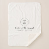 カスタマイズ可能なカラー文字あなたのビジネスロゴかわいい シェルパブランケット (正面)