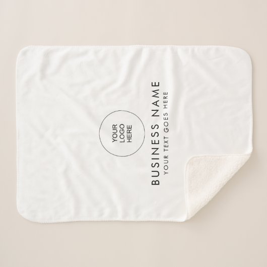 カスタマイズ可能なカラー文字あなたのビジネスロゴかわいい シェルパブランケット (正面(横))