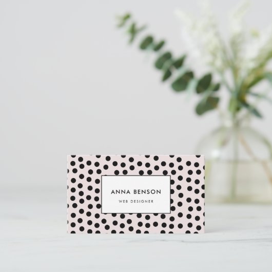 カスタマイズ可能なカラー水玉模様 名刺 (スタンド正面)