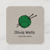 カスタマイズ可能なカラー編み機編み物の編み玉 スクエア名刺 (正面)