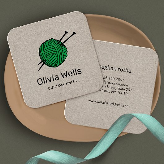 カスタマイズ可能なカラー編み機編み物の編み玉 スクエア名刺