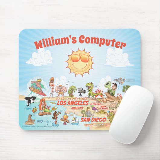 カスタマイズ可能なカリフォルニアカートゥーンマウスパッド マウスパッド (マウス)