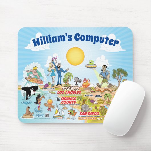 カスタマイズ可能なカリフォルニアカートゥーンマウスパッド マウスパッド (マウス)