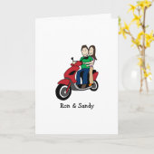 カスタマイズ可能なカードスクーターのカップル カード (黄色い花)
