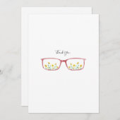 カスタマイズ可能なガラスおよびデイジーの挨拶状 サンキューカード (正面/裏面)