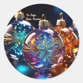 カスタマイズ可能なガラスオーナメント ラウンドシール