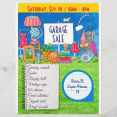 カスタマイズ可能なガレージ販売、ヤード販売の招待状 チラシ (裏面)