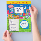 カスタマイズ可能なガレージ販売、ヤード販売の招待状 チラシ (手)