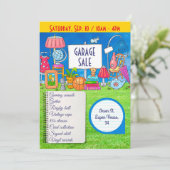 カスタマイズ可能なガレージ販売、ヤード販売の招待状 招待状 (スタンド正面)