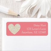 カスタマイズ可能なガーベラデイジーハート ラベル (インサイチュ)