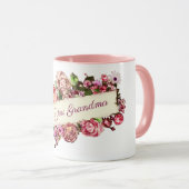 カスタマイズ可能なガーリーヴィンテージフローラ愛おばあちゃん マグカップ (正面右)