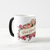 カスタマイズ可能なガーリーヴィンテージフローラ愛おばあちゃん モーフィングマグカップ (正面左)