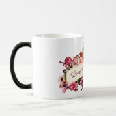 カスタマイズ可能なガーリーヴィンテージフローラ愛おばあちゃん モーフィングマグカップ (左)