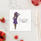 カスタマイズ可能なガールアバター |高校卒業 スタンダードカクテルナプキン (インサイチュ)