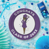 カスタマイズ可能なガールアバター |高校卒業 ペーパープレート (パーティー)