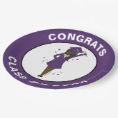 カスタマイズ可能なガールアバター |高校卒業 ペーパープレート (アングル)