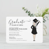 カスタマイズ可能なガールアバター |高校卒業 招待状 (スタンド正面)