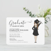 カスタマイズ可能なガールアバター |高校卒業 招待状 (スタンド正面)