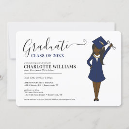 カスタマイズ可能なガールアバター |高校卒業 招待状