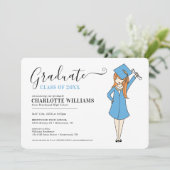 カスタマイズ可能なガールアバター |高校卒業 招待状 (スタンド正面)
