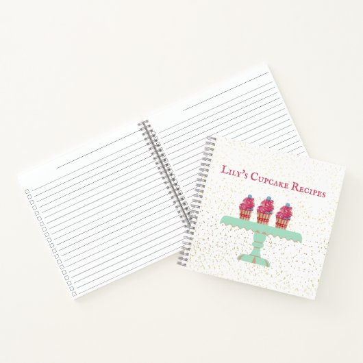カスタマイズ可能なキッズカップケーキレシピ本 ノートブック (内部)