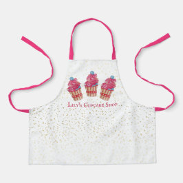 カスタマイズ可能なキッズカップケーキ屋 エプロン