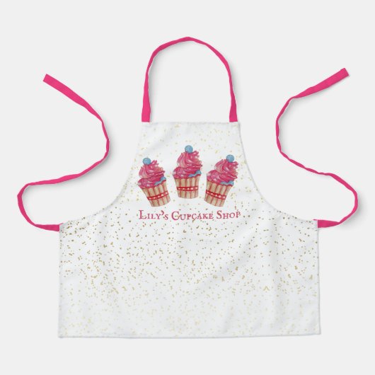 カスタマイズ可能なキッズカップケーキ屋 エプロン (正面)