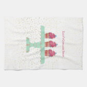 カスタマイズ可能なキッズカップケーキ屋 キッチンタオル (横)