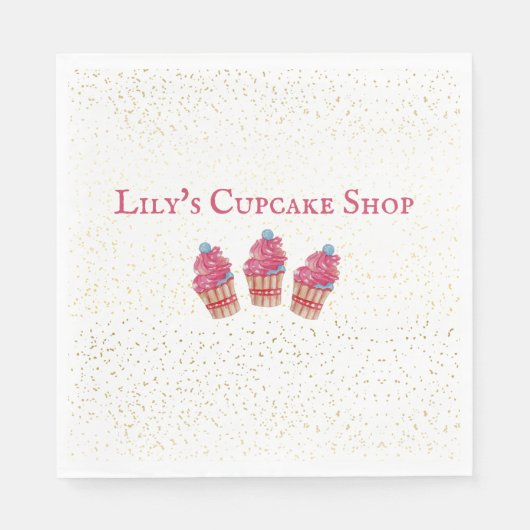 カスタマイズ可能なキッズカップケーキ屋 スタンダードランチョンナプキン (正面)
