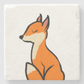 カスタマイズ可能なキツネ ストーンコースター (正面)