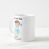 カスタマイズ可能なキャラクター体重計 コーヒーマグカップ (正面左)