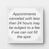 カスタマイズ可能なキャンセル通知/ポリシー フォトプラーク (正面)