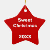 カスタマイズ可能なキャンディーケーン記念オーナメント セラミックオーナメント (裏面)