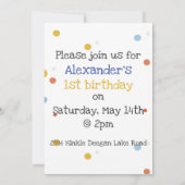 カスタマイズ可能なキュートなモンスターの風船の誕生日 招待状 (裏面)