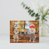 カスタマイズ可能なキュートなラボ巡礼者&チーフ シーズンポストカード (スタンド正面)