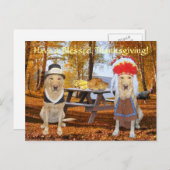 カスタマイズ可能なキュートなラボ巡礼者&チーフ シーズンポストカード (正面/裏面)